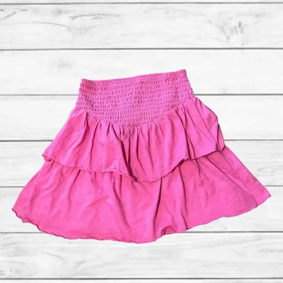 71. NWT Simply Southern Hi-Waisted Smocked Layered Ruffle Skirt Size Small - Picture 2 of 4